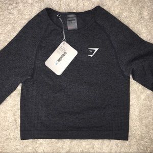 Gymshark basic seamless LS crop top